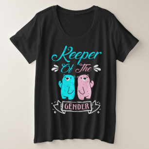 Keeper of the Gender Pink and Blue Teddy Bear Große Größe T-Shirt
