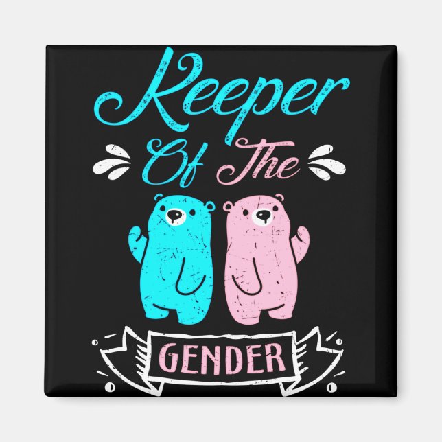 Keeper of the Gender Pink and Blue Teddy Bear Magnet (Vorne)