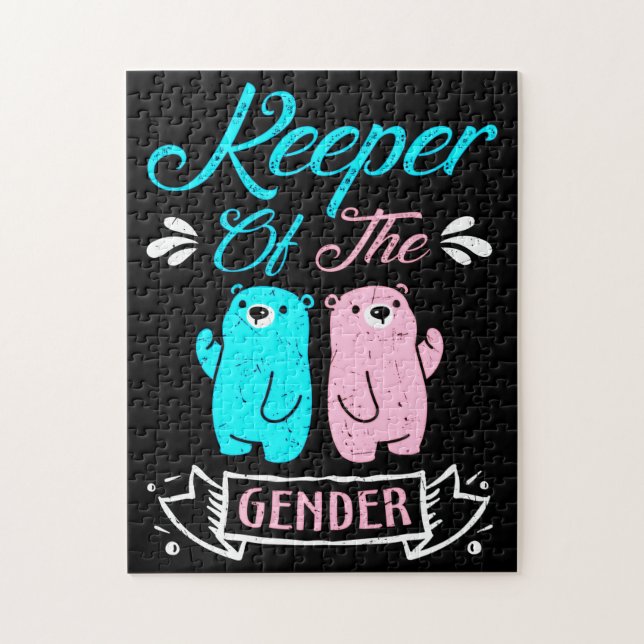 Keeper of the Gender Pink and Blue Teddy Bear Puzzle (Vertikal)