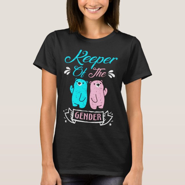 Keeper of the Gender Pink and Blue Teddy Bear T-Shirt (Vorderseite)