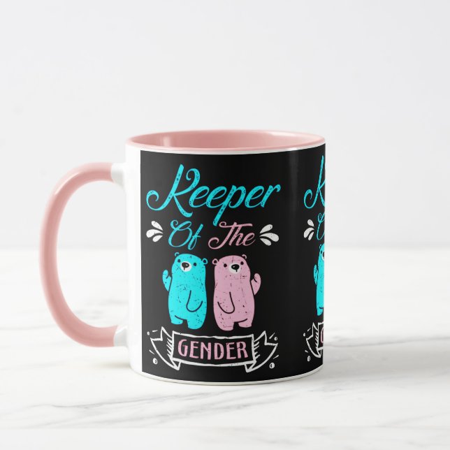Keeper of the Gender Pink and Blue Teddy Bear Tasse (Links)