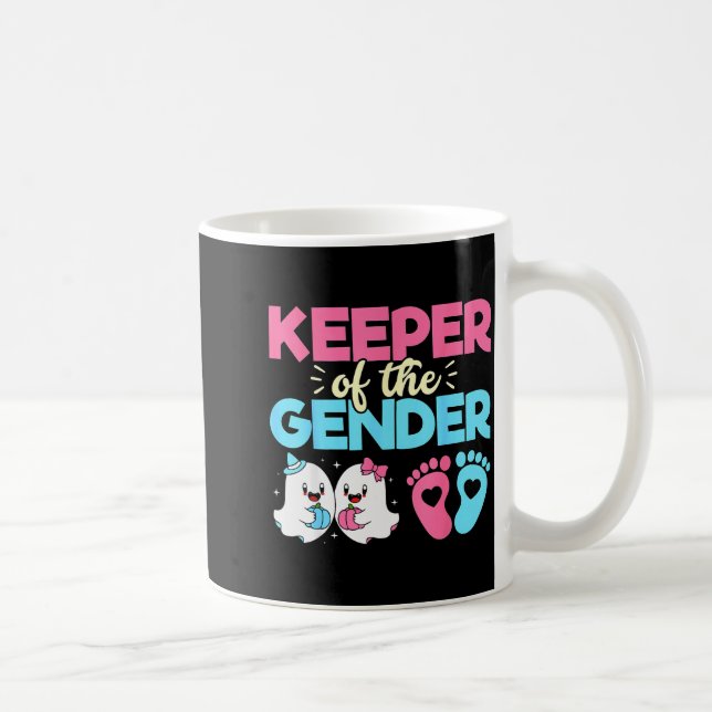 Keeper Of The Gender Pumpkin Halloween Baby Gender Kaffeetasse (Rechts)