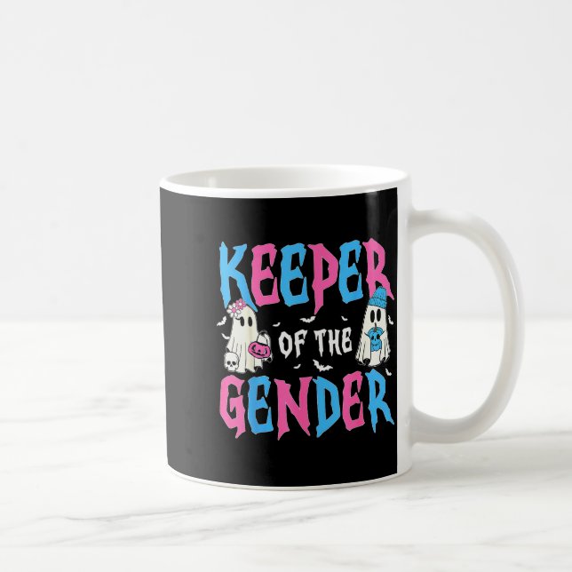 Keeper Of The Gender Pumpkin Halloween Baby Gender Kaffeetasse (Rechts)
