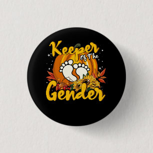 Keeper of the Gender Reveal Baby Pumpkin Halloween Button