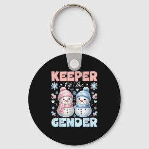 Keeper of the Gender Reveal Baby Shower Snowman Ch Schlüsselanhänger
