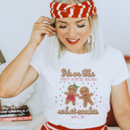 Keeper of the Gender Reveal Gingerbread Auntie T-Shirt