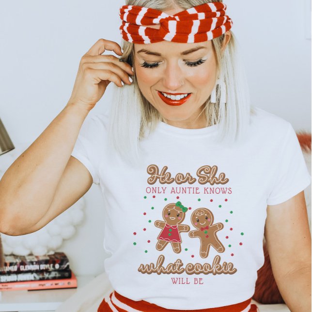 Keeper of the Gender Reveal Gingerbread Auntie T-Shirt (Gender Keeper Shirt)