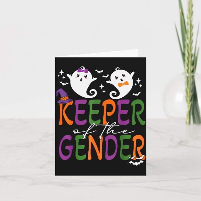 Keeper Of The Gender Reveal Halloween Pregnancy An Karte (Vorderseite)