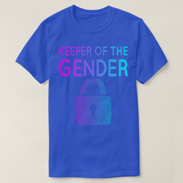 Keeper of the Gender Reveal Party Baby Announcemen T-Shirt (Design vorne)