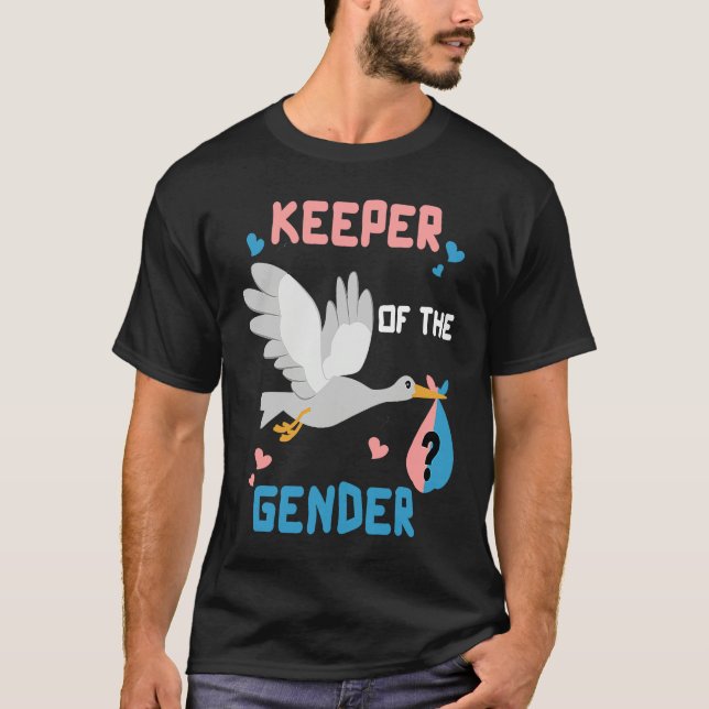 Keeper of the Gender Reveal Party Baby Shower Boy  T-Shirt (Vorderseite)