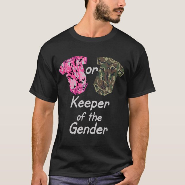 Keeper of the Gender Reveal Rosa or Green Camoufla T-Shirt (Vorderseite)