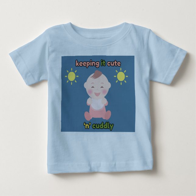 Keeping It Cute 'n' Cuddly Baby Blue T-shirt (Vorderseite)