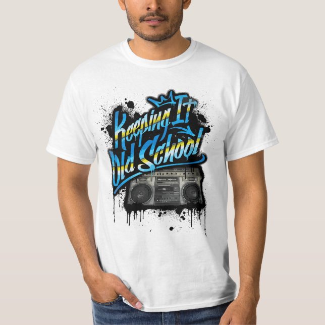Keeping It Old School - Old School Boombox 80s  T-Shirt (Vorderseite)