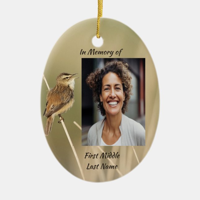 Keepsake Memorial Photo Bird Garden Nature  Keramik Ornament (Vorne)