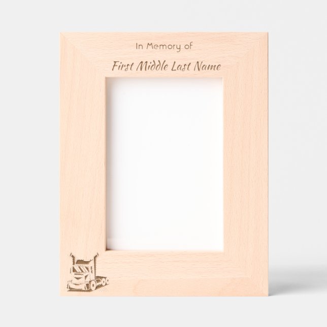 Keepsake  Memorial Semi-Truck Tractor-trailer  Geätzte Rahmen (Vorderseite)