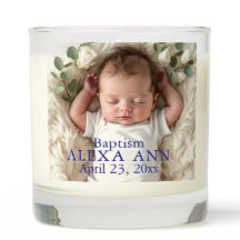 Keepsake Photo Baptism Candle Personalize