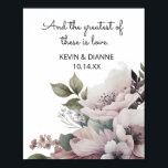 Keepsake Wedding Date Custom Love  Poster<br><div class="desc">Personalize with names and wedding date for keepsake gift with or without a custom frame.</div>