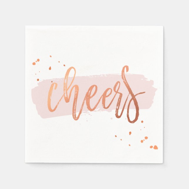 KEERS HAND LETTERED SCRIPT Typ Kupferrot Rosa Serviette (Vorderseite)