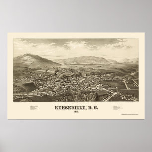 Keeseville, panoramische Karte New York - 1887 Poster
