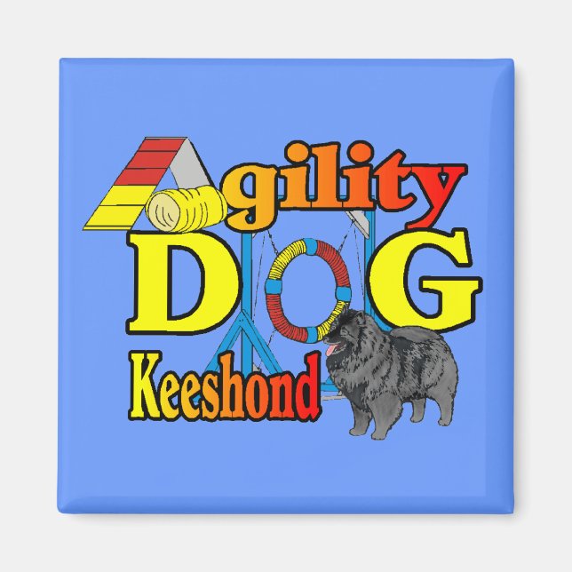 Keeshond Agility Geschenke Magnet (Vorne)