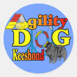 Keeshond Agility Geschenke Runder Aufkleber