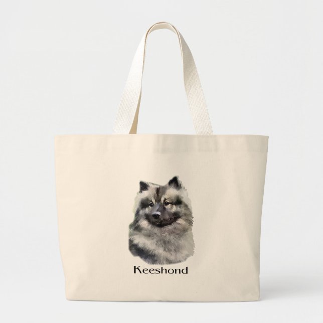 Keeshond Art Geschenke Jumbo Stoffbeutel (Vorne)