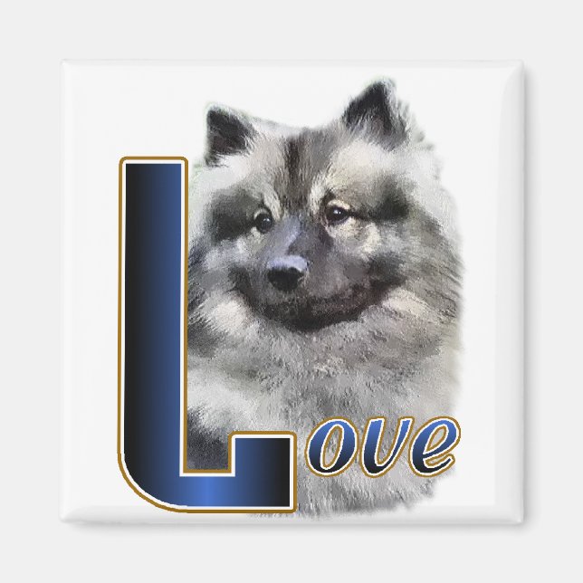 Keeshond Art Geschenke Magnet (Vorne)