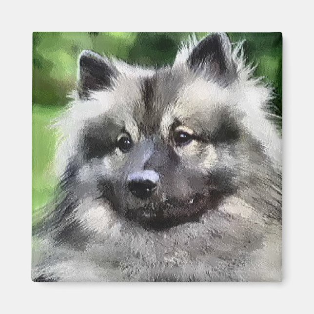 Keeshond Art Geschenke Magnet (Vorne)