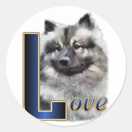 Keeshond Art Geschenke Runder Aufkleber