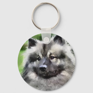 Keeshond Art Geschenke Schlüsselanhänger