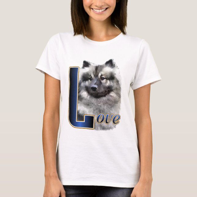 Keeshond Art Geschenke T-Shirt (Vorderseite)