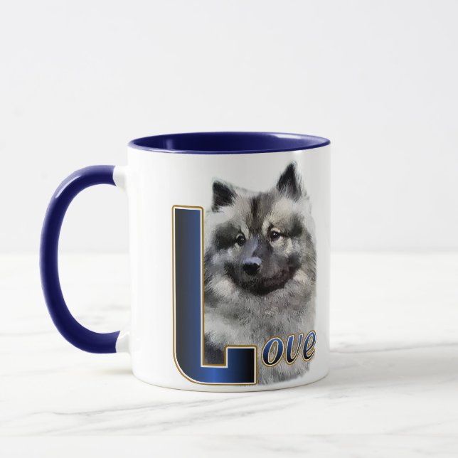 Keeshond Art Geschenke Tasse (Links)