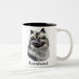 Keeshond Art Geschenke Zweifarbige Tasse