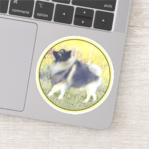 Keeshond Aspen Painting - Niedliche Originalkunst Aufkleber