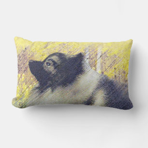 Keeshond Aspen Painting - Niedliche Originalkunst Lendenkissen