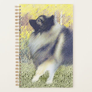 Keeshond Aspen Painting - Niedliche Originalkunst Planer