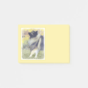 Keeshond Aspen Painting - Niedliche Originalkunst Post-it Klebezettel
