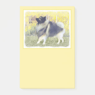 Keeshond Aspen Painting - Niedliche Originalkunst Post-it Klebezettel
