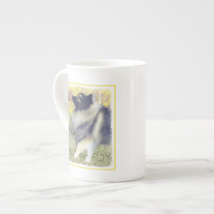 Keeshond Aspen Painting - Niedliche Originalkunst Prozellantasse