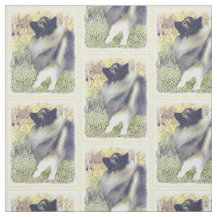 Keeshond Aspen Painting - Niedliche Originalkunst Stoff