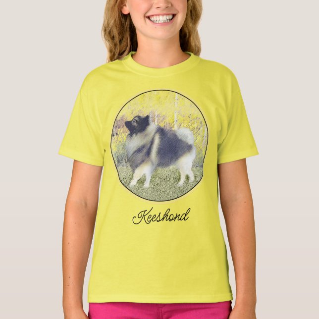Keeshond Aspen Painting - Niedliche Originalkunst T-Shirt (Vorderseite)