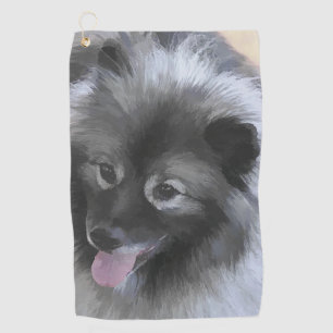 Keeshond Bailey Malerei - Süße Original-Hunde-Kuns Golfhandtuch