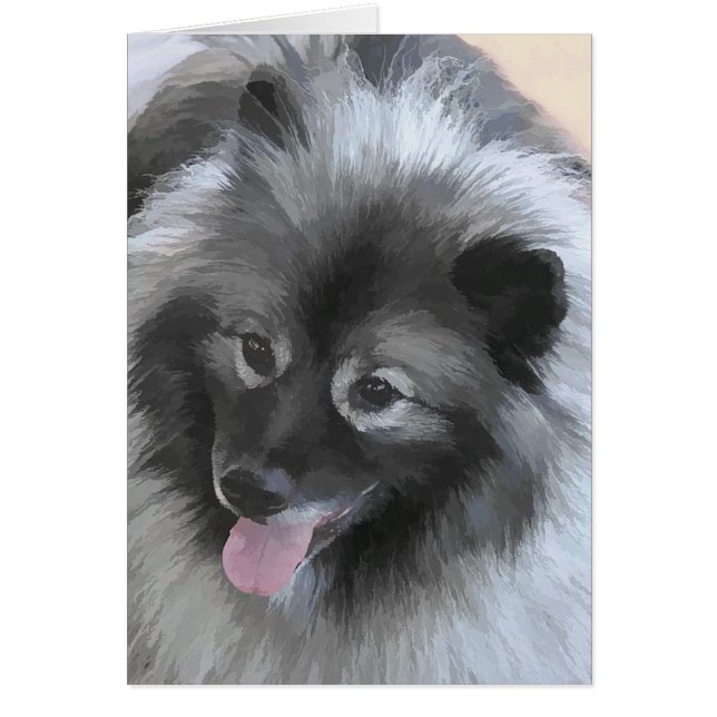 Keeshond Bailey Painting - Niedliche Original Dog  (Vorne)