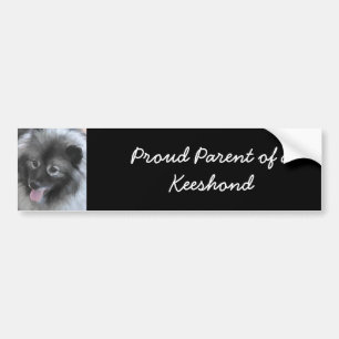Keeshond Bailey Painting - Niedliche Original Dog  Autoaufkleber