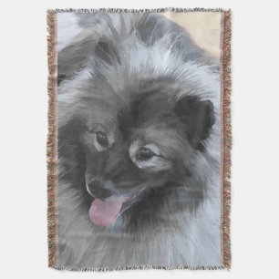 Keeshond Bailey Painting - Niedliche Original Dog Decke