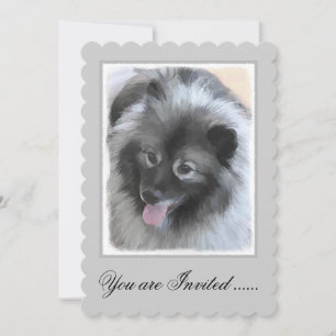 Keeshond Bailey Painting - Niedliche Original Dog  Einladung