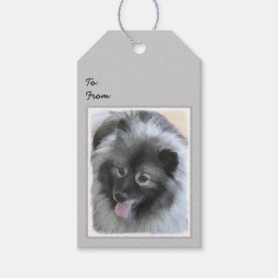 Keeshond Bailey Painting - Niedliche Original Dog Geschenkanhänger