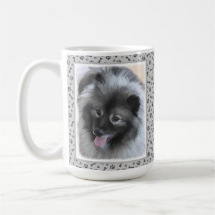 Keeshond Bailey Painting - Niedliche Original Dog Kaffeetasse