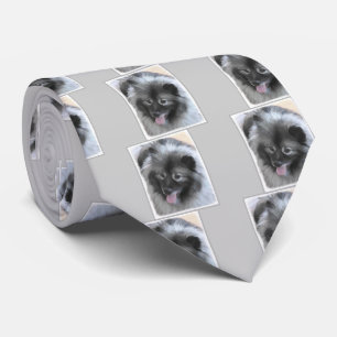 Keeshond Bailey Painting - Niedliche Original Dog Krawatte