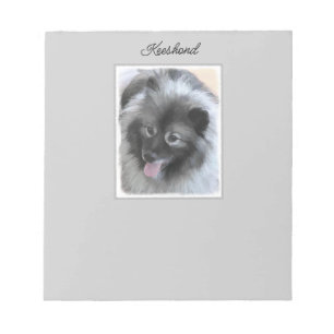 Keeshond Bailey Painting - Niedliche Original Dog  Notizblock